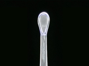 Close up of lighted ear curette tip